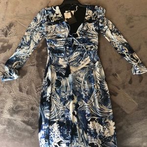 Roberto Cavalli Lace-Up Midi Dress